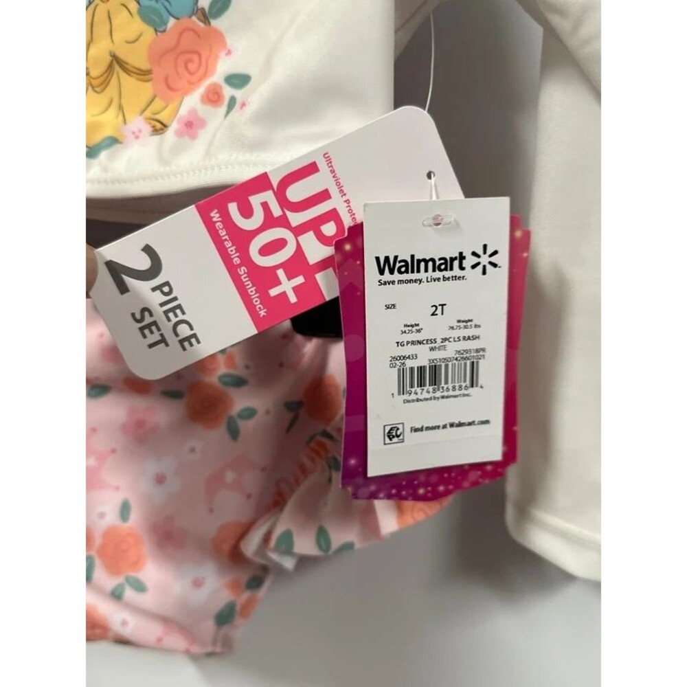 Disney Princess 2t Swim Rash Guard & Ruffle Bottoms - Picture 5 of 8